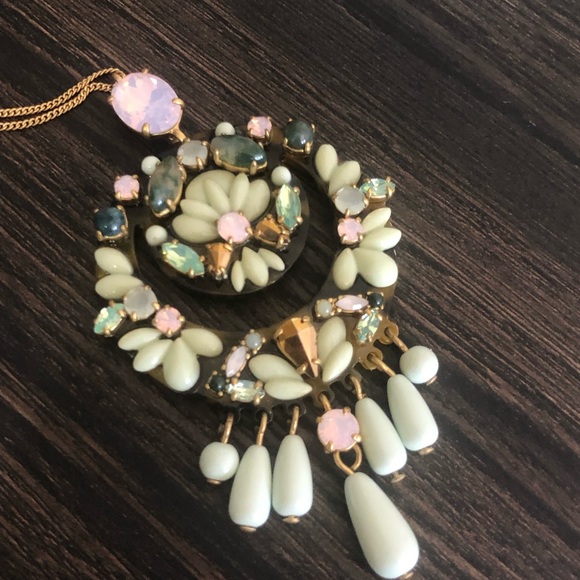 J. Crew Crescent Floral Pendant Necklace - Picture 2 of 9